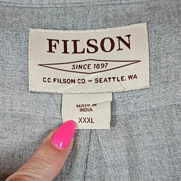 Filson Lightweight Alaskan Guide Shirt Light Heather Gray  3XL - Picture 5 of 6
